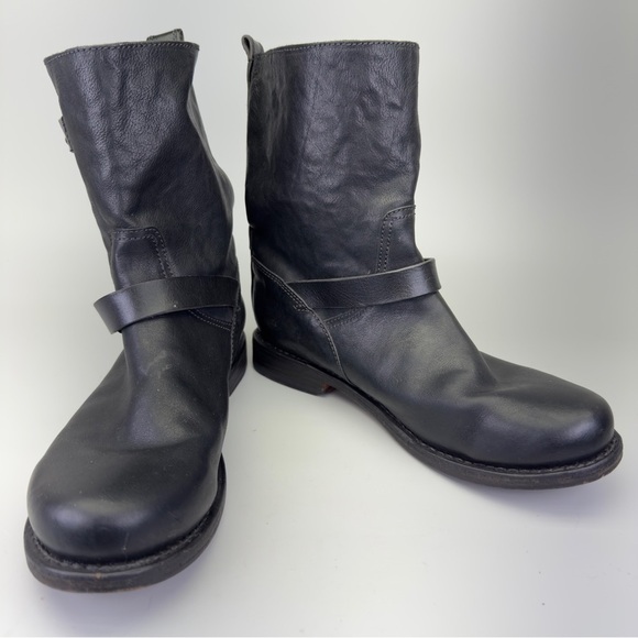 rag & bone Black Leather Moto Boots
